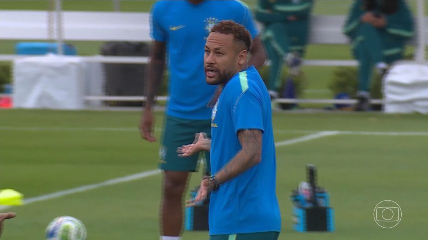 Neymar deve começar no banco de reservas — Foto: Reprodução/TV Globo