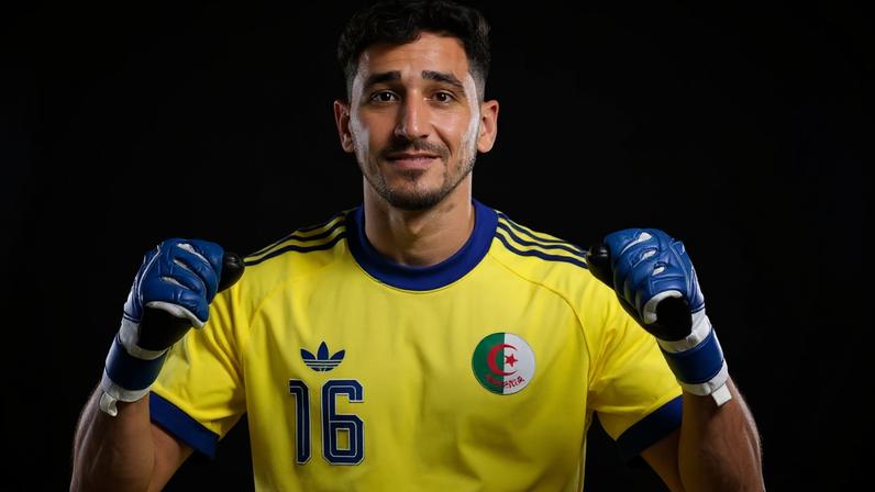 Oussama Benbot, goleiro da Argélia. (Reprodução/redes sociais)