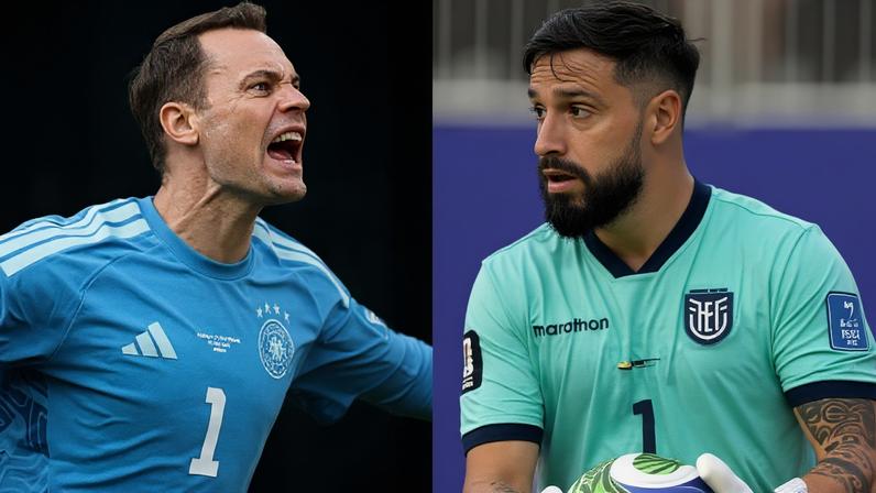 Neuer e Galíndez protagonizam duelo de goleiros em Alemanha e Equador. (Foto: ROBERT CIANFLONE / GETTY IMAGES NORTH AMERICA / GETTY IMAGES VIA AFP / JUAN MABROMATA / AFP)