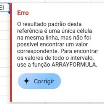 Gemini analisa e corrige fórmulas erradas em Planilhas do Google