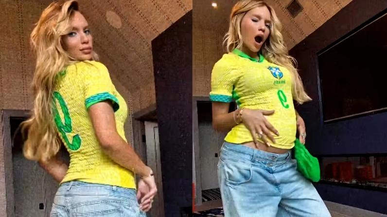 Grávida de Endrick, Gabriely joga charme em vídeo enquanto exibe barriguinha: 'A mami' — Foto: Reprodução/Instagram