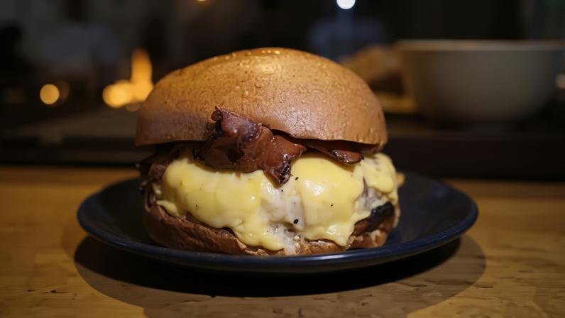 Hamburguesa de Costilla do Grindhouse Braserito, que entrou para o ranking World's 101 Best Burger Places