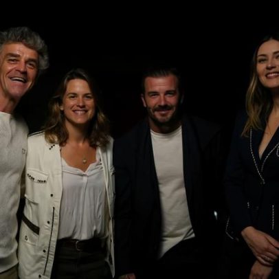 Guga, Beckham e Sharapova aparecem juntos em evento em Roland Garros