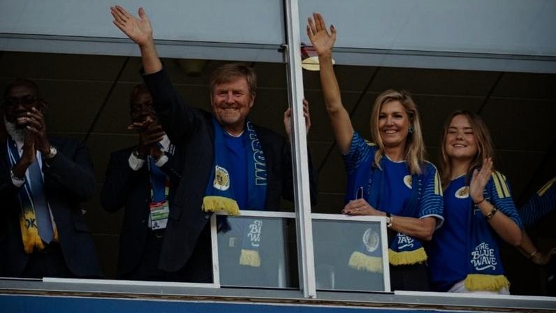 Guilherme Alexandre e Máxima Zorreguieta Cerruti no jogo de Curaçao na Copa