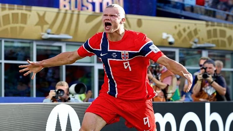 Haaland marca duas vezes na estreia da Noruega na Copa