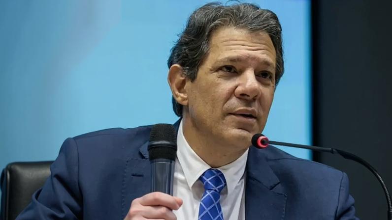 O ministro da Fazenda, Fernando Haddad, e o ex-secretário estadual de Segurança Pública, Guilherme Derrite