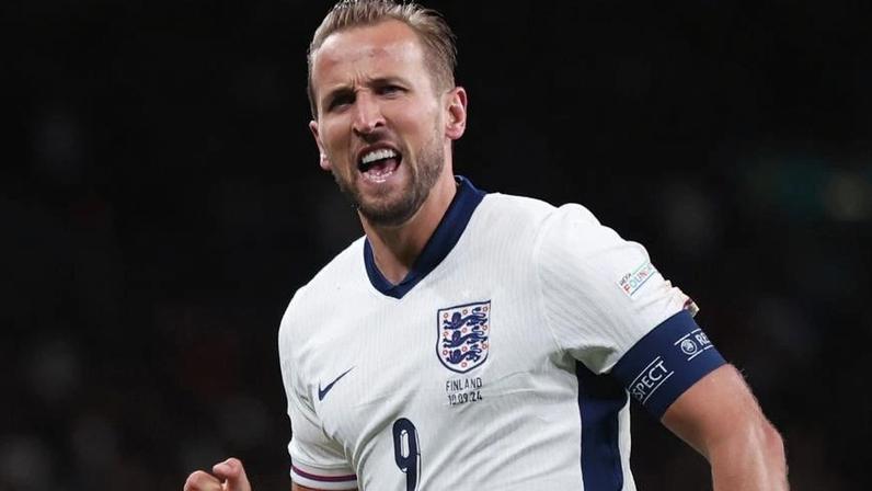 Harry Kane comemora gol marcado pela Inglaterra contra a Finlândia pela Liga das Nações