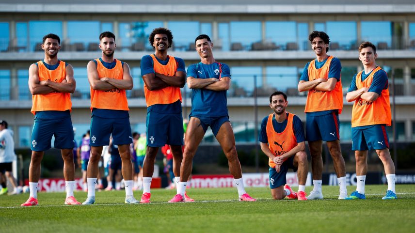 Seleção de Portugal durante treinamento para a Copa do Mundo — Foto: Reprodução/@selecaoportugal