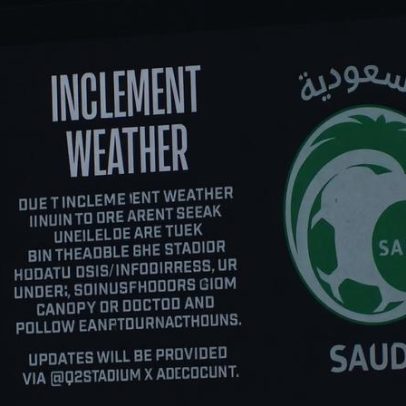 Amistoso da Arábia Saudita é paralisado por clima severo e reação online