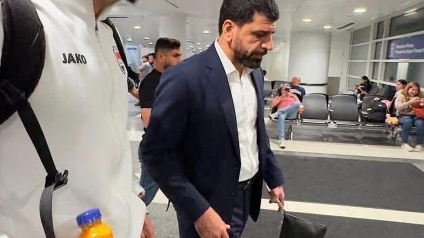 Aymen Hussein no aeroporto de Chicago — Foto: Reprodução