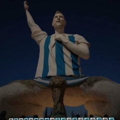 Estátua gigante de Messi na Argentina viraliza por motivo inusitado