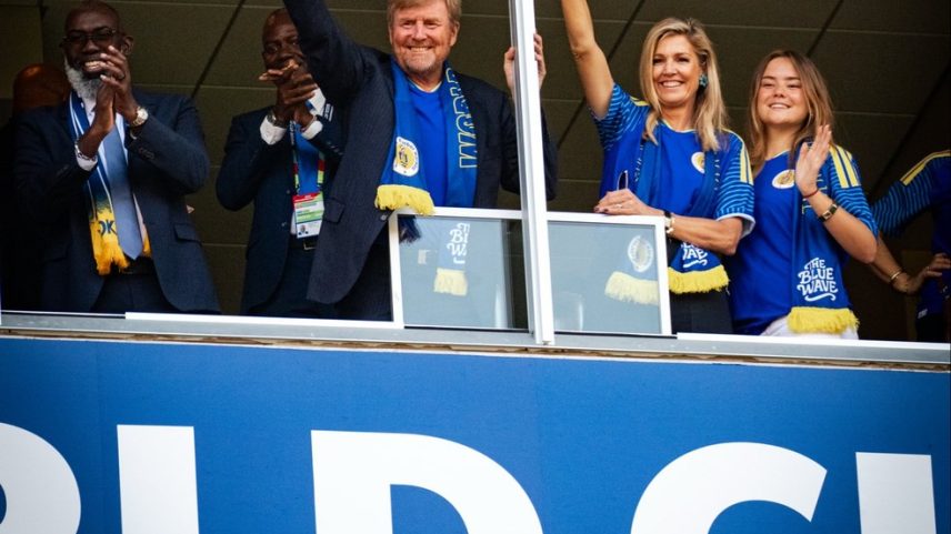 Família real holandesa em jogo de Curaçao contra o Equador na Copa do Mundo — Foto: Divulgação/Seleção de Curaçao