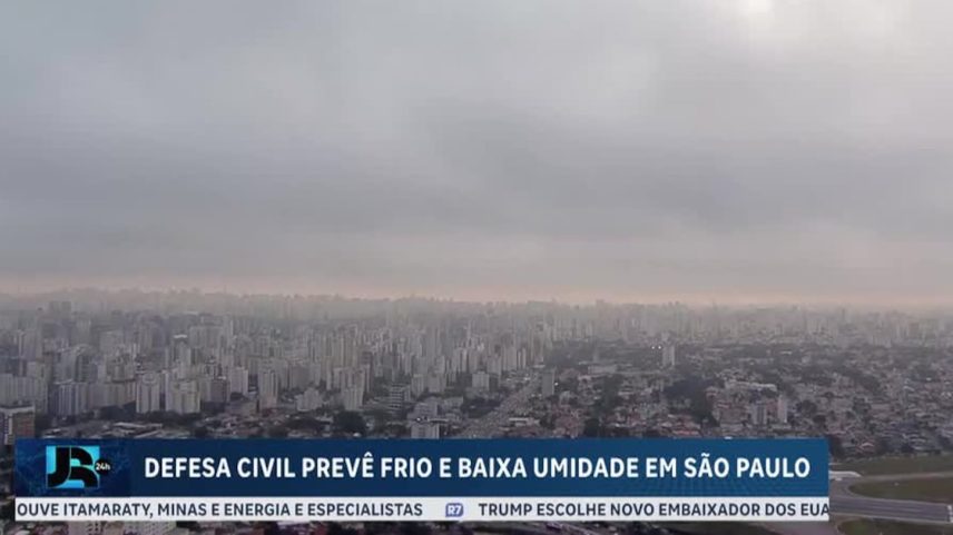 Defesa Civil alerta prevê tempo seco e baixa umidade em São Paulo