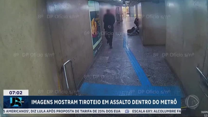 Imagens exclusivas mostram momento do tiroteio durante assalto em estação do Metrô de São Paulo