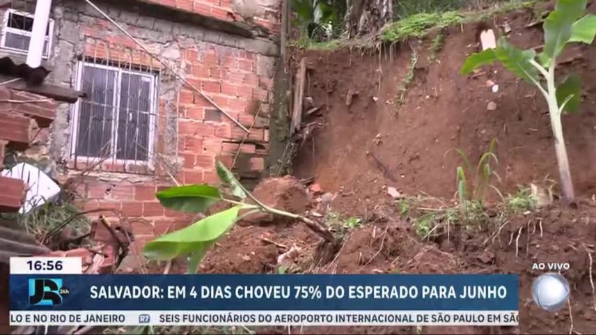 Em quatro dias, choveu 75% do esperado para todo o mês todo de junho em Salvador (BA)