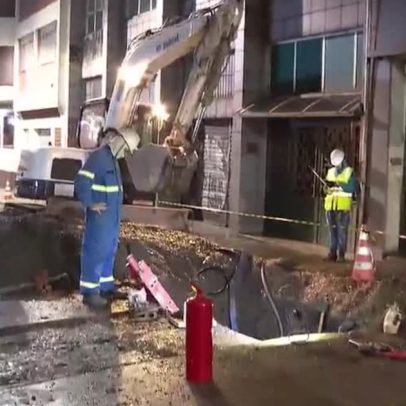 Vazamento de gás em obra da Sabesp assusta moradores do centro de SP