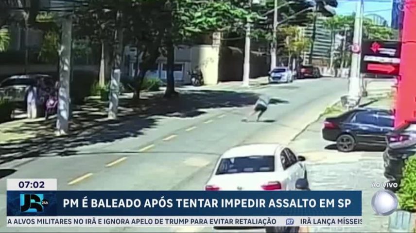 Câmeras registram momento em que PM é baleado ao tentar impedir assalto na zona sul de SP