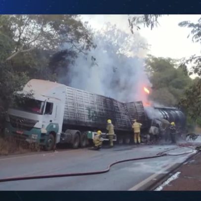 Carreta com combustível explode após acidente e mata motorista em Unaí