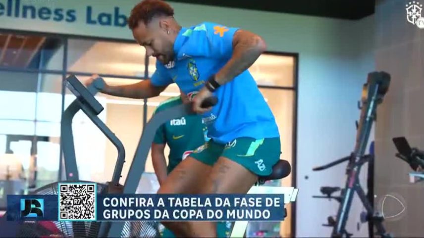 Copa do Mundo: Neymar segue fora dos treinos e mantém fisioterapia e trabalhos na academia