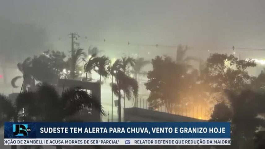 Chuva forte e ventos intensos colocam regiões do Sudeste em alerta