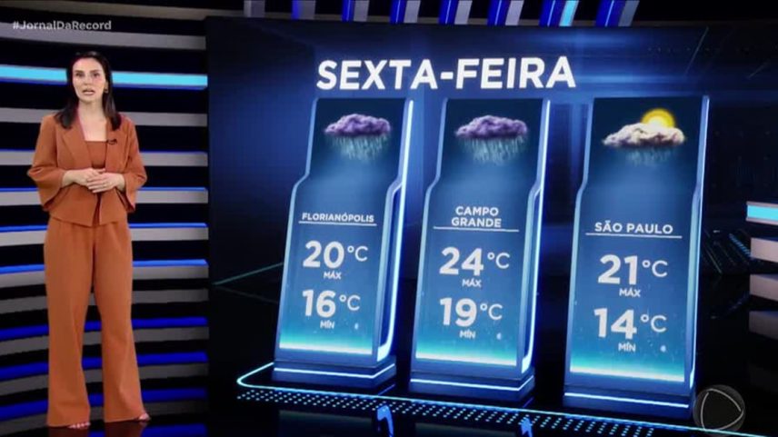 Previsão do Tempo: chuva e ventos fortes mantêm alerta na metade sul do país nesta sexta-feira (12)