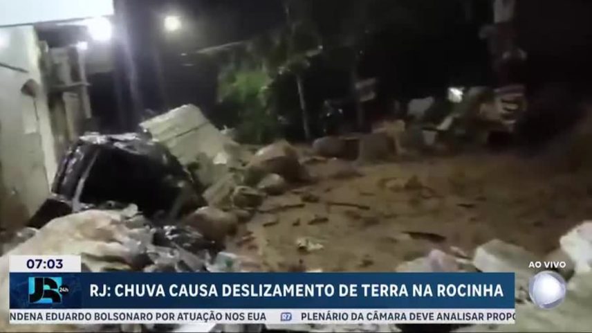 Chuva forte causa transtornos na Rocinha, Rio de Janeiro