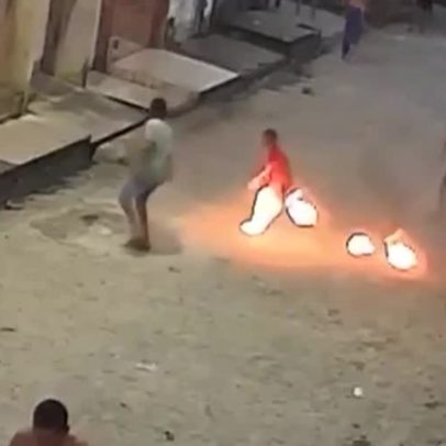 Menino de 7 anos sofre queimaduras graves em acidente com fogos em Alagoas