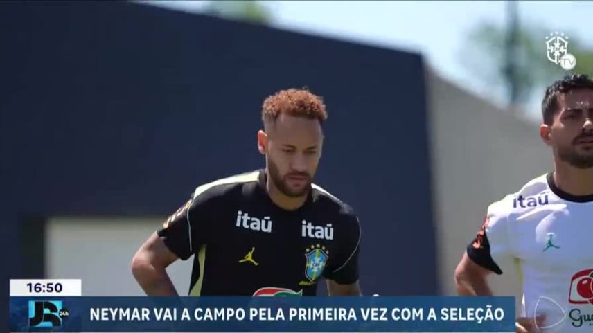 Neymar faz primeiro treino no gramado durante preparação da seleção