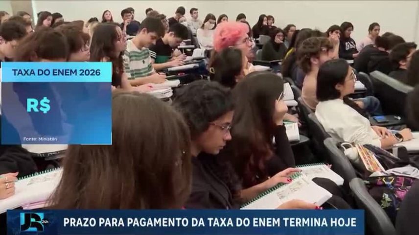 Prazo para pagamento da taxa de inscrição do Enem 2026 termina nesta quarta (17)