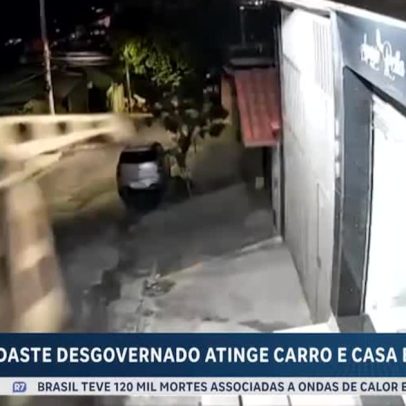 Guindaste cai em Belo Horizonte e causa danos a carro e residência