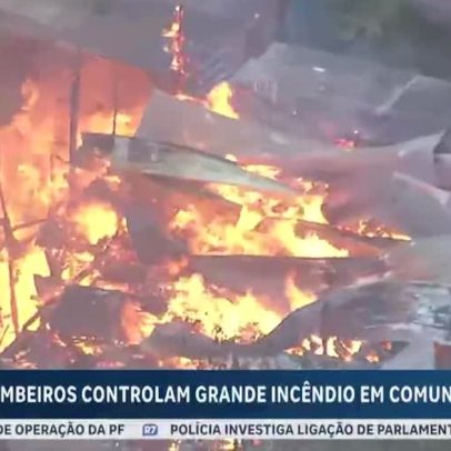 Bombeiros controlam incêndio em comunidade da zona sul de SP