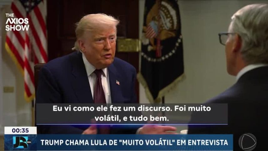 Trump chama Lula de 'volátil' em entrevista e faz críticas aos comentários sobre eleições no Brasil