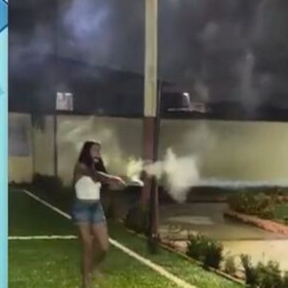 Ana Castela participa de guerra de fogos e gera polêmica