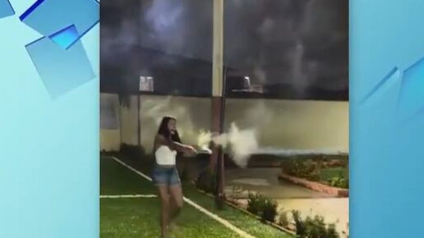Ana Castela participa de guerra de fogos e gera polêmica