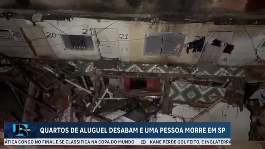 Desabamento de cortiço em SP deixa um morto e dois feridos na zona leste de SP