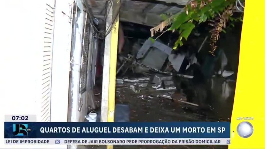 Cortiço com 60 moradores desaba e deixa um morto na zona leste de São Paulo