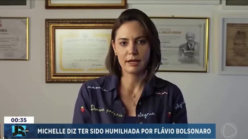 Michelle Bolsonaro diz que foi humilhada e maltratada por Flávio Bolsonaro
