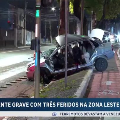 Acidente grave na zona leste de SP deixa três feridos