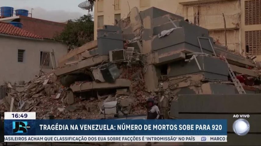 Número de mortos sobe para 920 com os terremotos na Venezuela