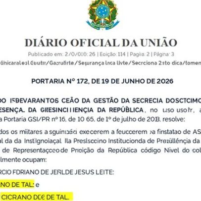 GSI nomeia Fulano e Cicrano em portaria publicada