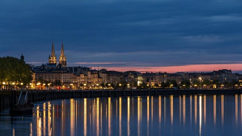 View on Bordeaux in the evening – France