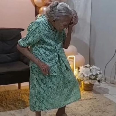 Mulher de 104 anos viraliza dançando Luiz Gonzaga no aniversário