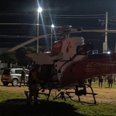 Idoso esfaqueado pelo filho é levado de helicóptero a hospital