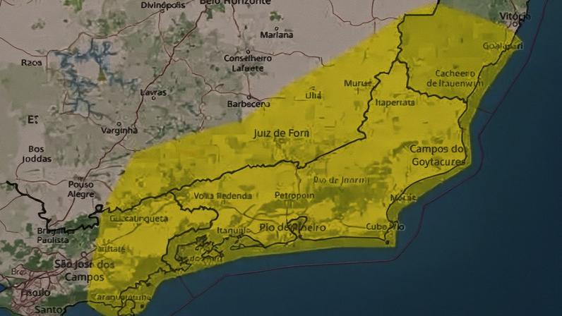 Alerta amarelo para tempestade em MG