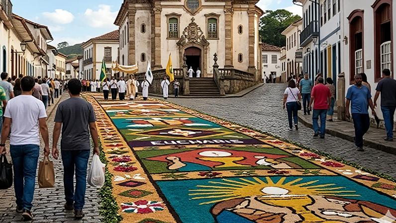 Ilustração relacionada ao feriado de Corpus Christi feita por Inteligência Artificial