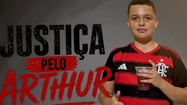 Cartaz da família pedindo justiça para o caso de Arthur — Foto: Reprodução/Arquivo Pessoal
