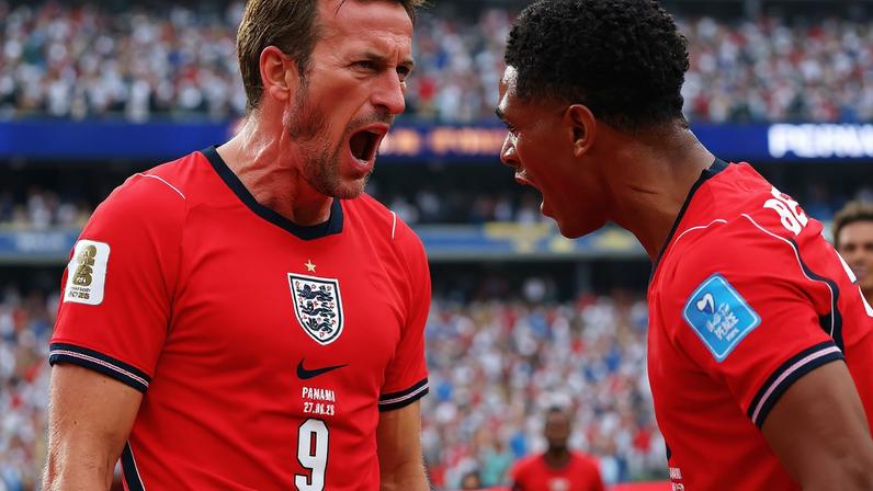 Harry Kane comemora o segundo gol com Jude Bellingham 27 de junho de 2026 IMAGN IMAGES via Reuters/Vincent Carchietta