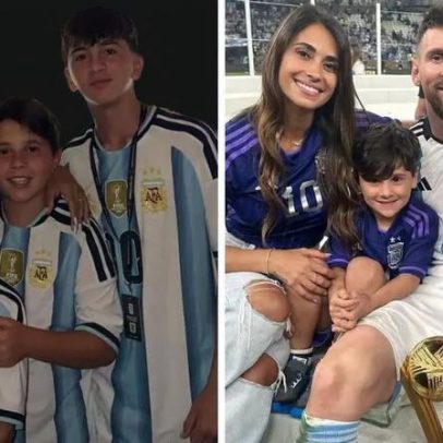 Filhos de Messi aparecem em foto e mostram mudanças desde a última Copa