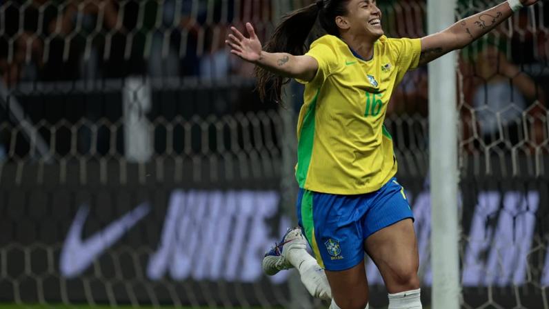 São Paulo (SP), 06/06/2026 - Lance de jogo amistoso entre Seleção Brasileira Feminina do Brasil x Estados Unidos, na Neo Química Arena. Foto: Paulo Pinto/Agencia Brasil