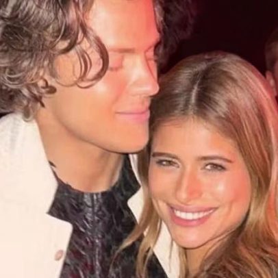 Isadora Cruz e Lucas Pinheiro exibem look em festa em Mônaco